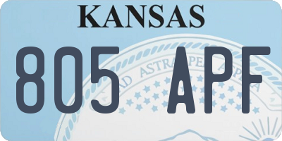KS license plate 805APF
