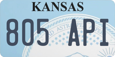 KS license plate 805API