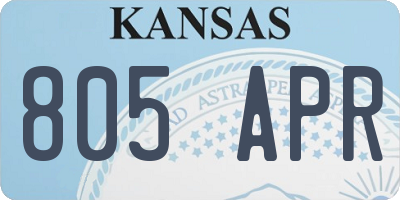 KS license plate 805APR
