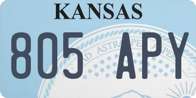 KS license plate 805APY
