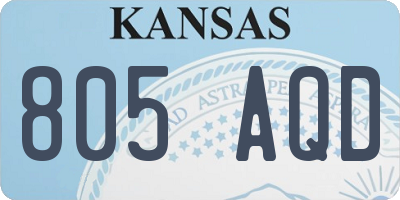 KS license plate 805AQD