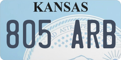 KS license plate 805ARB