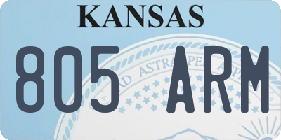 KS license plate 805ARM