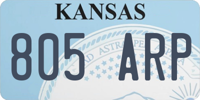 KS license plate 805ARP
