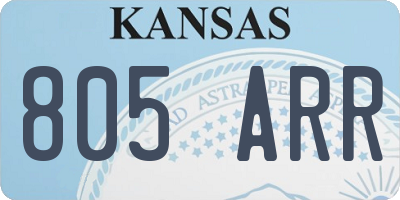 KS license plate 805ARR