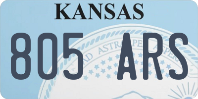 KS license plate 805ARS