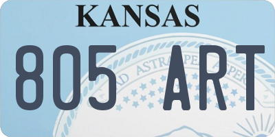 KS license plate 805ART