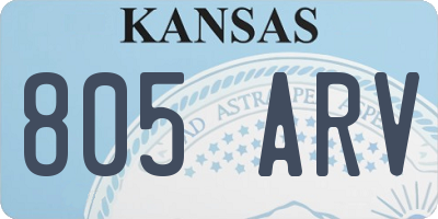 KS license plate 805ARV
