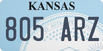 KS license plate 805ARZ