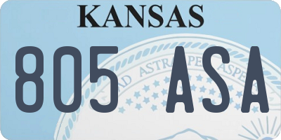 KS license plate 805ASA