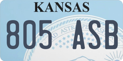 KS license plate 805ASB