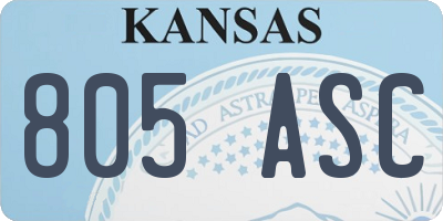 KS license plate 805ASC