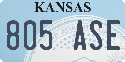 KS license plate 805ASE