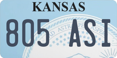 KS license plate 805ASI