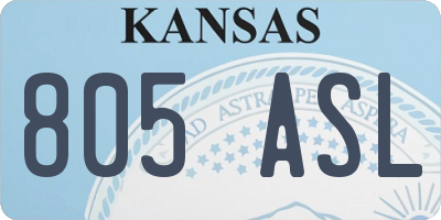 KS license plate 805ASL