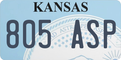 KS license plate 805ASP
