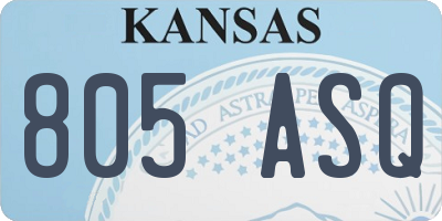 KS license plate 805ASQ