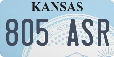 KS license plate 805ASR