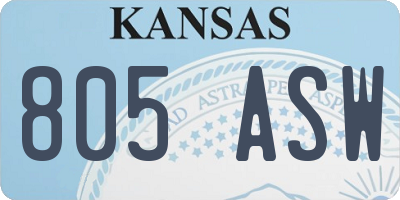 KS license plate 805ASW