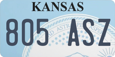 KS license plate 805ASZ