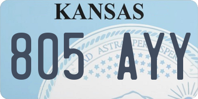KS license plate 805AYY