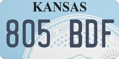 KS license plate 805BDF
