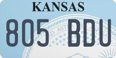 KS license plate 805BDU