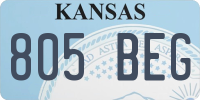 KS license plate 805BEG