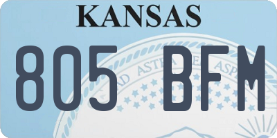 KS license plate 805BFM