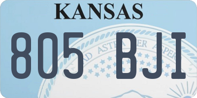 KS license plate 805BJI