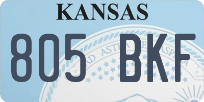 KS license plate 805BKF