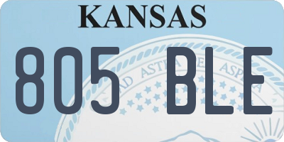 KS license plate 805BLE