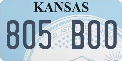 KS license plate 805BOO