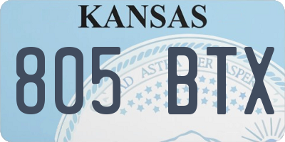 KS license plate 805BTX