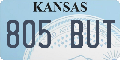 KS license plate 805BUT