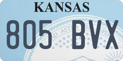 KS license plate 805BVX
