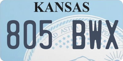 KS license plate 805BWX