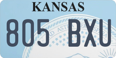 KS license plate 805BXU