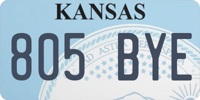 KS license plate 805BYE