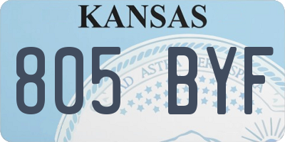 KS license plate 805BYF
