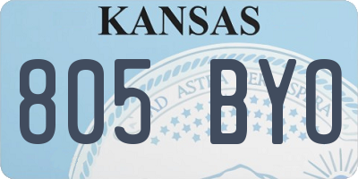 KS license plate 805BYO