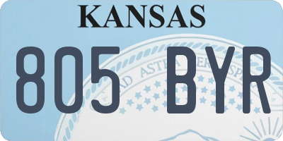 KS license plate 805BYR