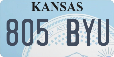 KS license plate 805BYU