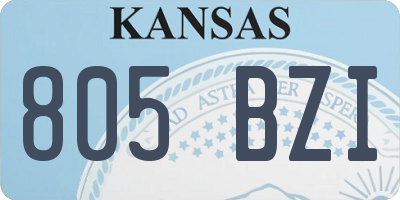 KS license plate 805BZI