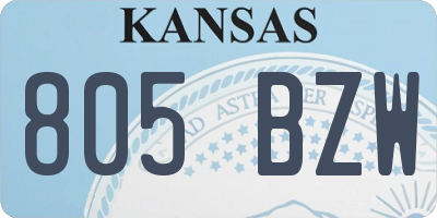 KS license plate 805BZW