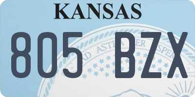 KS license plate 805BZX