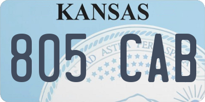 KS license plate 805CAB