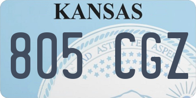 KS license plate 805CGZ