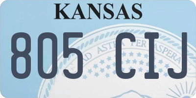 KS license plate 805CIJ