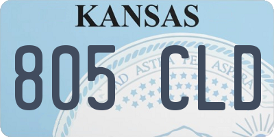 KS license plate 805CLD
